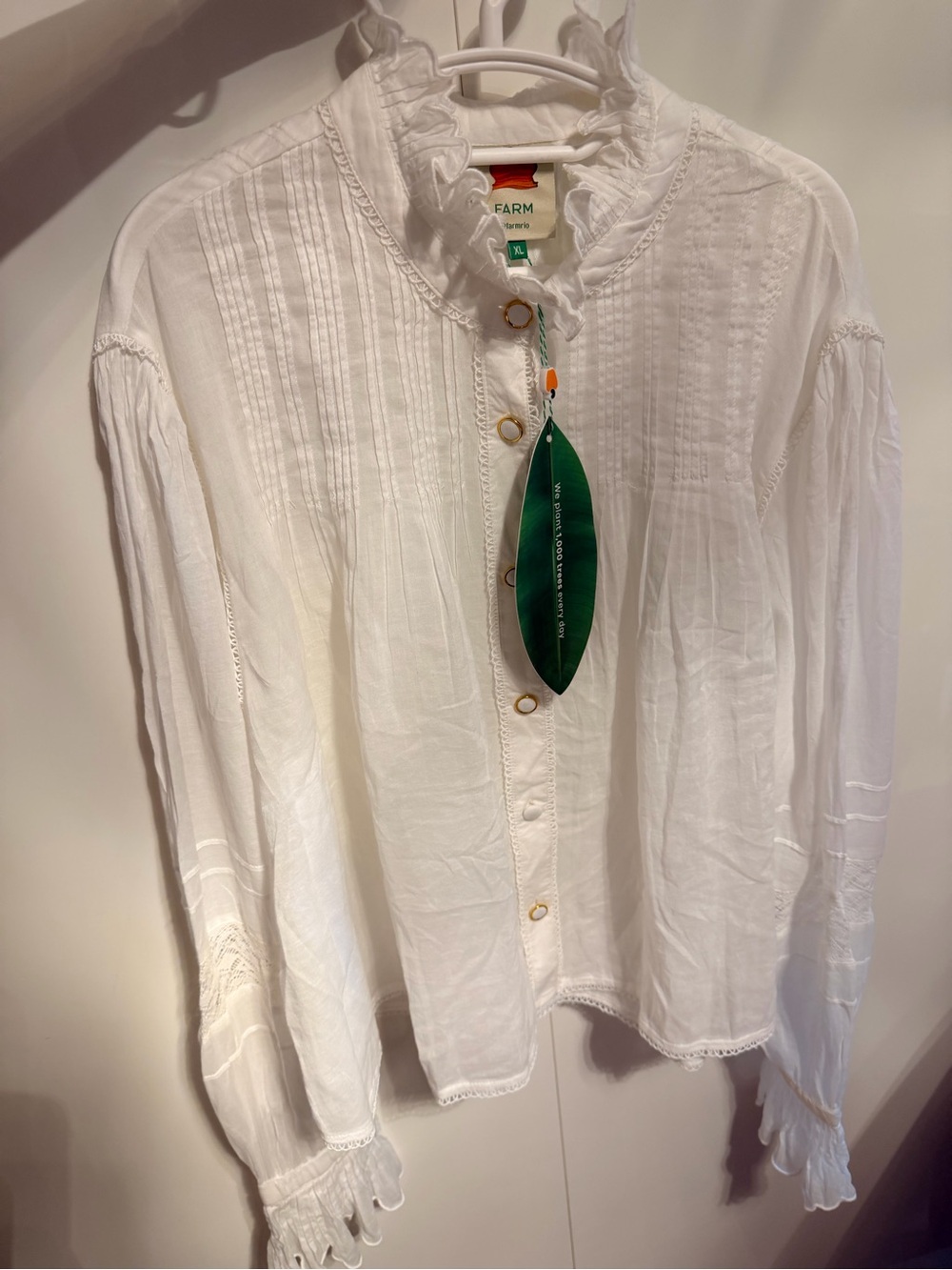 Farm Rio off-white long sleeve Blouse